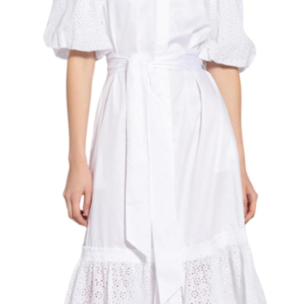 Tory Burch Broderie Dress White Eyelet Details